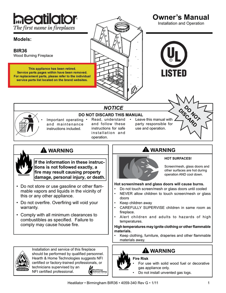Fmi Fireplace Awesome Install Manual Hearth & Home Technologies