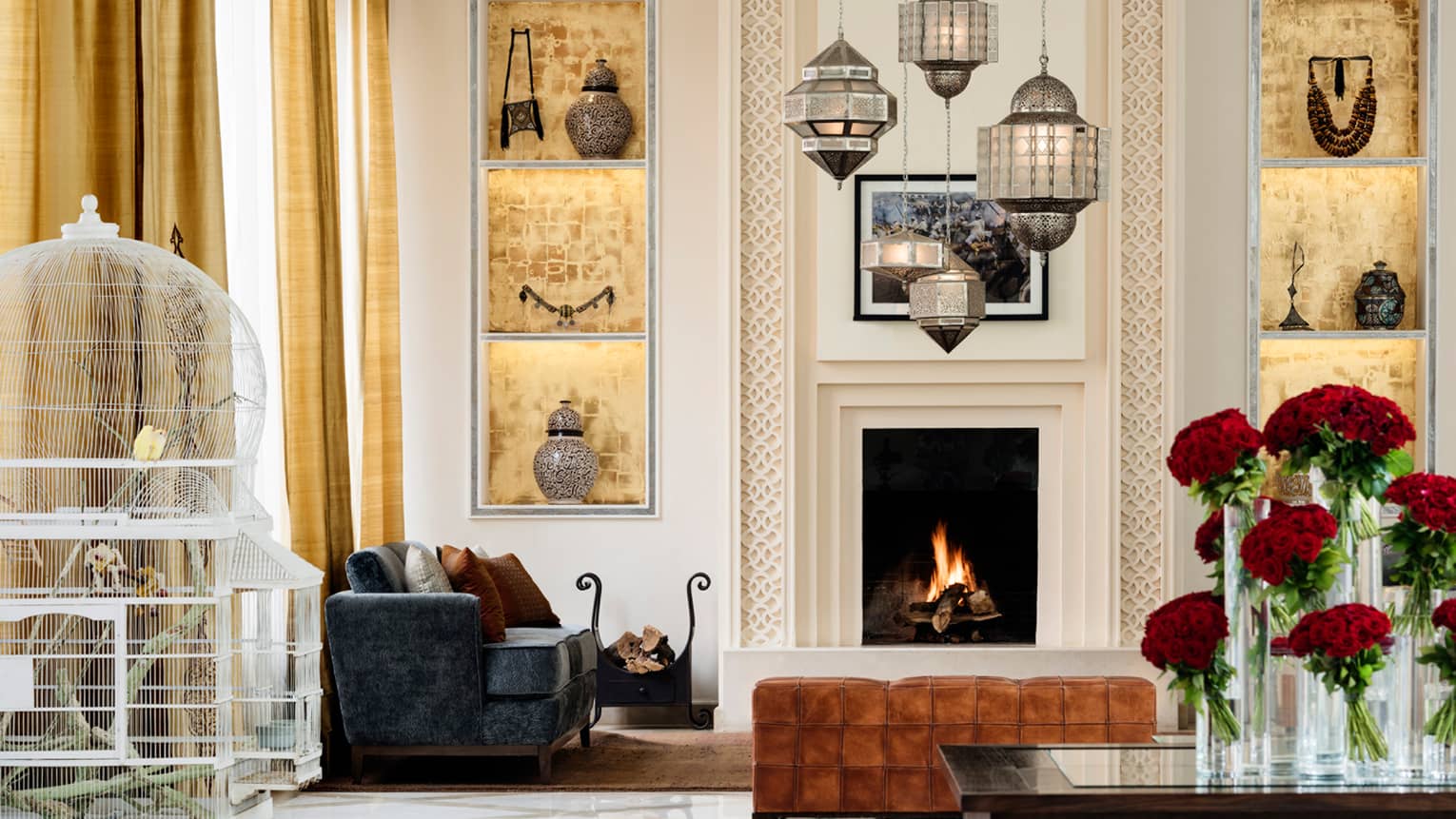 Four Season Rooms with Fireplaces Elegant Marrakech Hotel S & Videos