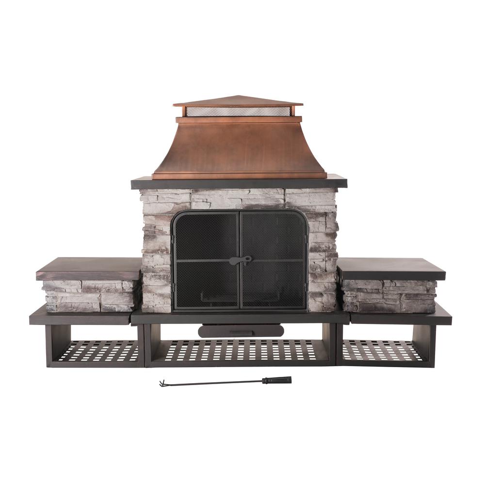 Free Outdoor Fireplace Construction Plans Elegant Sunjoy Bel Aire 51 97 In Wood Burning Outdoor Fireplace