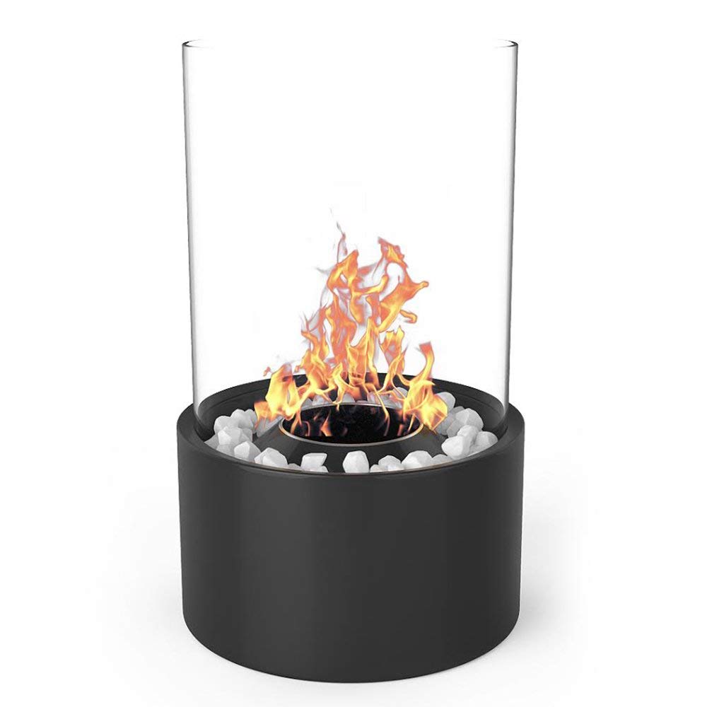 Free Standing Ethanol Fireplace Luxury Elite Collection Black Eden Ventless Indoor Outdoor Fire Pit Tabletop Portable Fire Bowl Pot Bio Ethanol Fireplace In Black Realistic Clean Burning