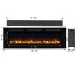 Front Vent Electric Fireplace Luxury 60" Alice In Wall Recessed Electric Fireplace 1500w Black