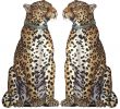 Frontgate Fireplace Screens Elegant Wild Elegance" Pair Of Leopard Free Standing Fire Screens