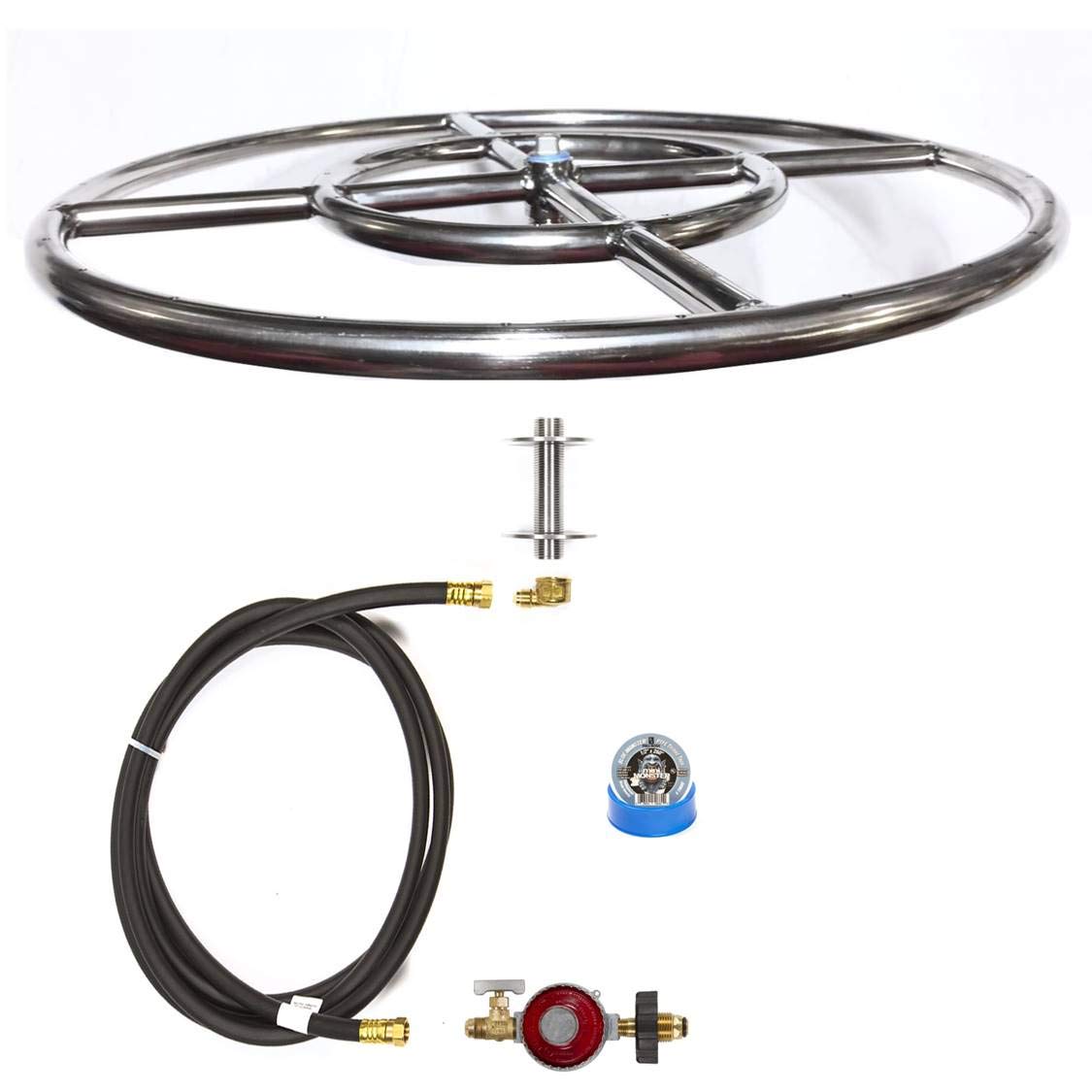 FR12CK DO IT YOURSELF BASIC PROPANE FIRE PIT KIT & 12" SINGLE RING 316 STAINLESS STEEL BURNER not Lessor 304 steel See EasyFirePits For 61gdSaz9LXL SL1125