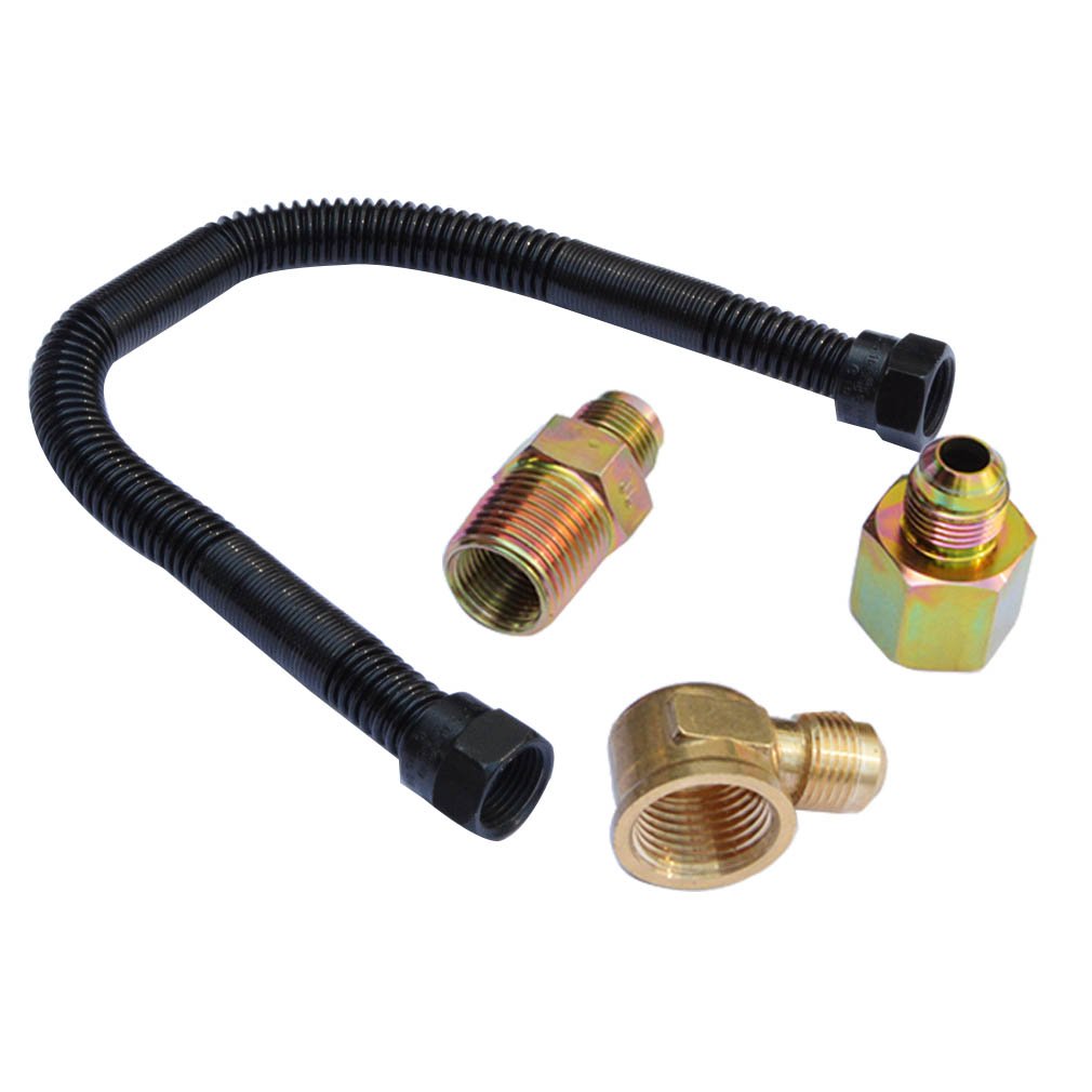 Stanbroil 3 8" X 12" Non Whistle Flexible Flex Gas Line Connector Kit for NG or LP Fire Pit and Fireplace 610TR63xFRL SL1010