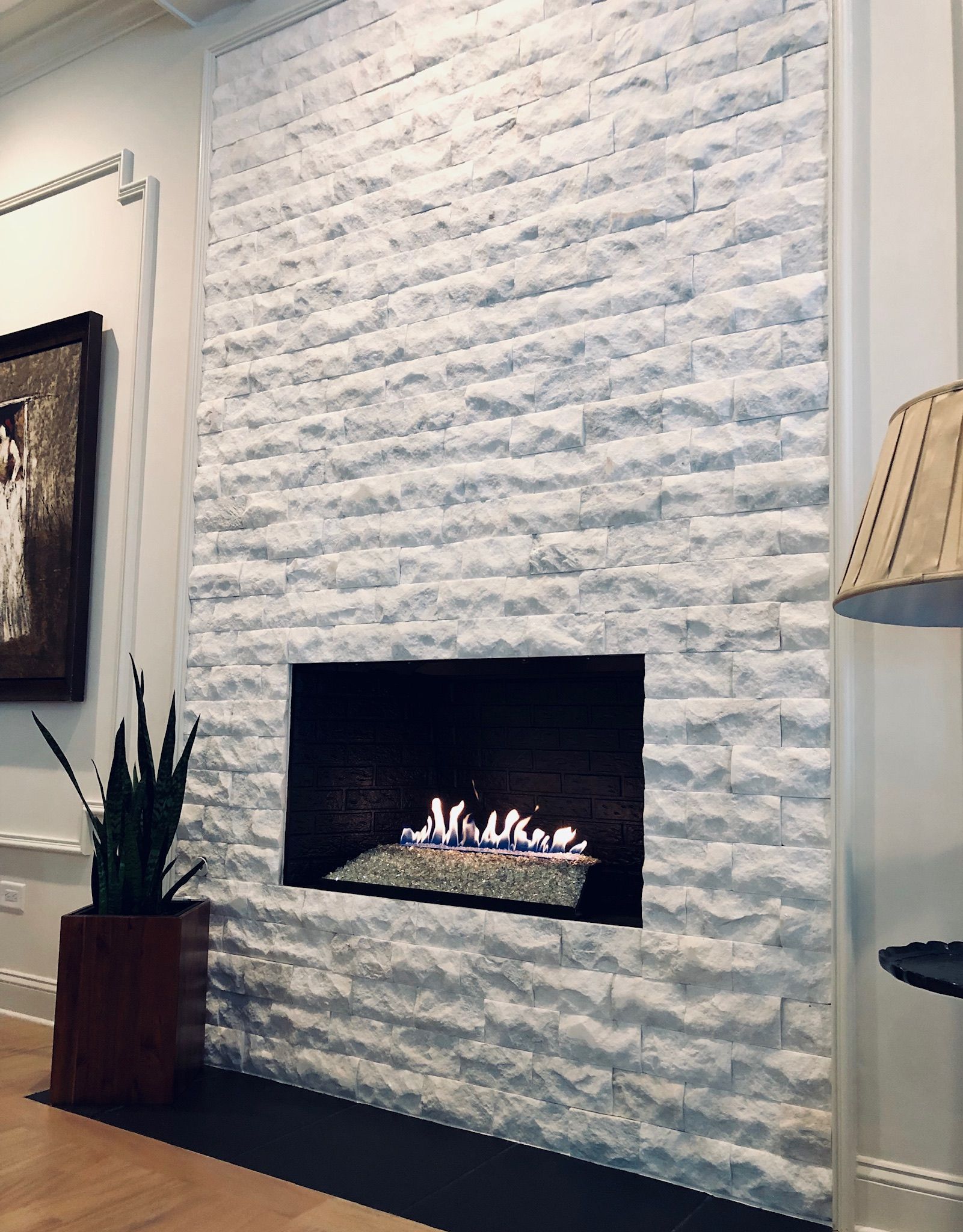 Gas Fireplace Hookup Beautiful White Stone Custom Fireplace