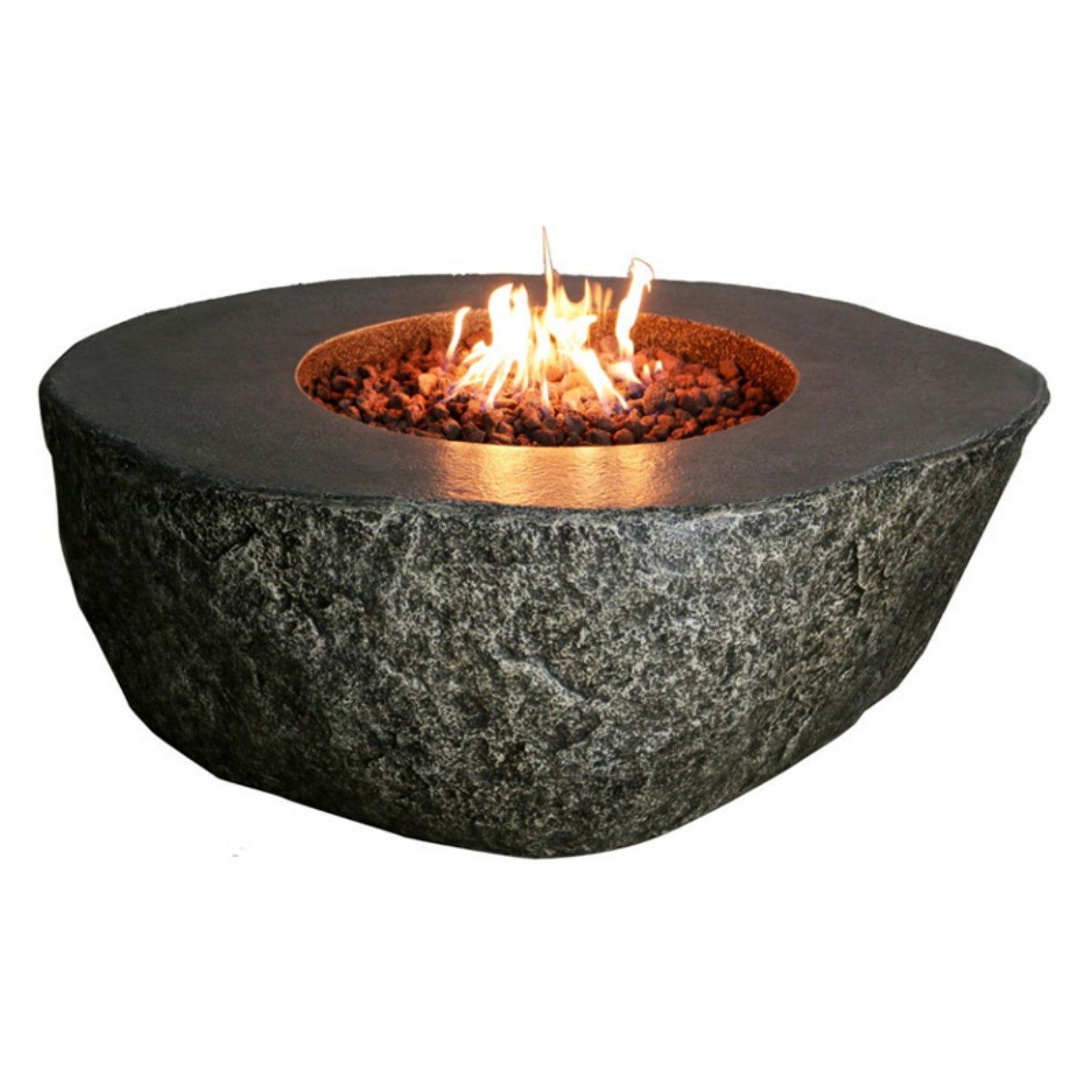 Gas Fireplace Rocks New Elementi Eco Stone Burning Rock Fire Pit Ofe102 Lp