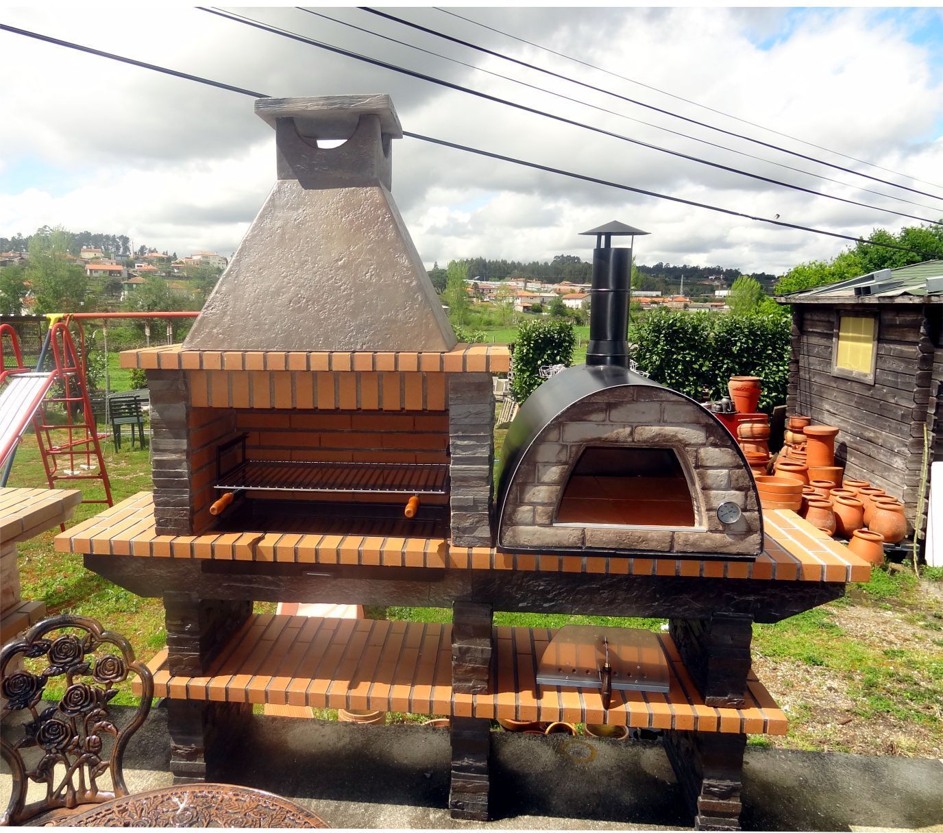 Stone Barbecue with wood fired Pizza Oven 0d96cf b7897f1cbed221c0a5