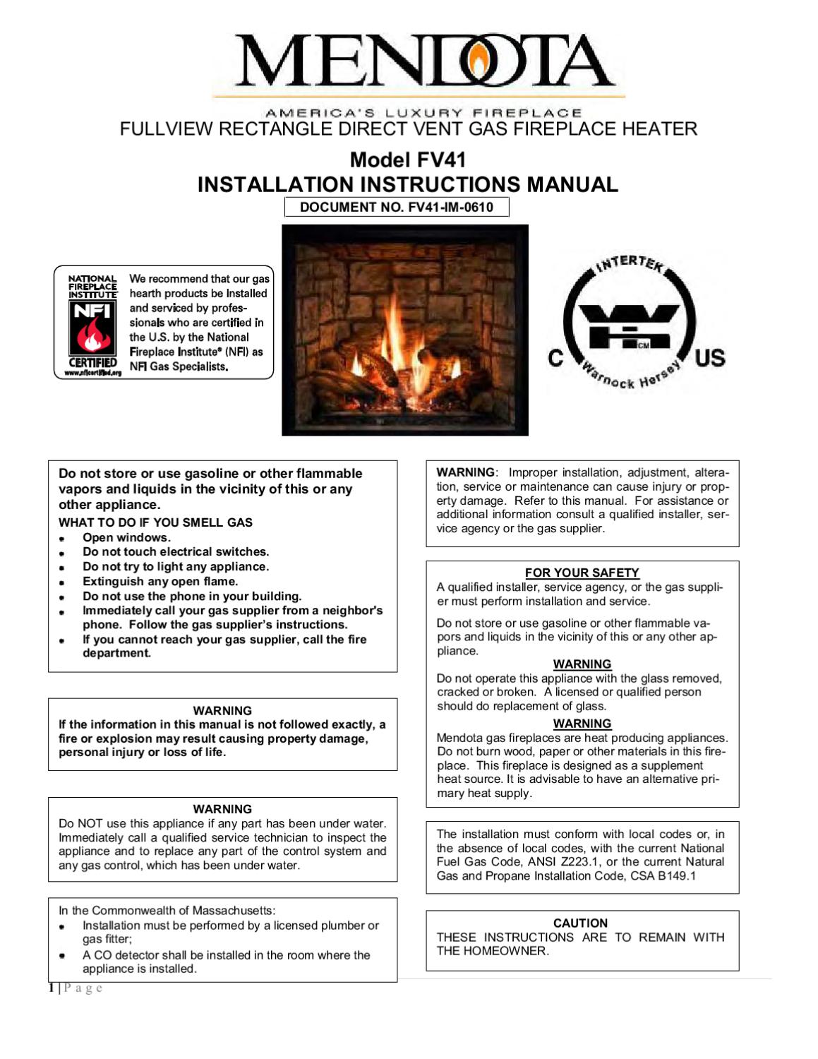 Mendota Gas Fireplaces by Smoke Fire issuu page 1