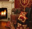 Gold Fireplace Lovely Christmas Cushions by English Home In Festive Red and Gold