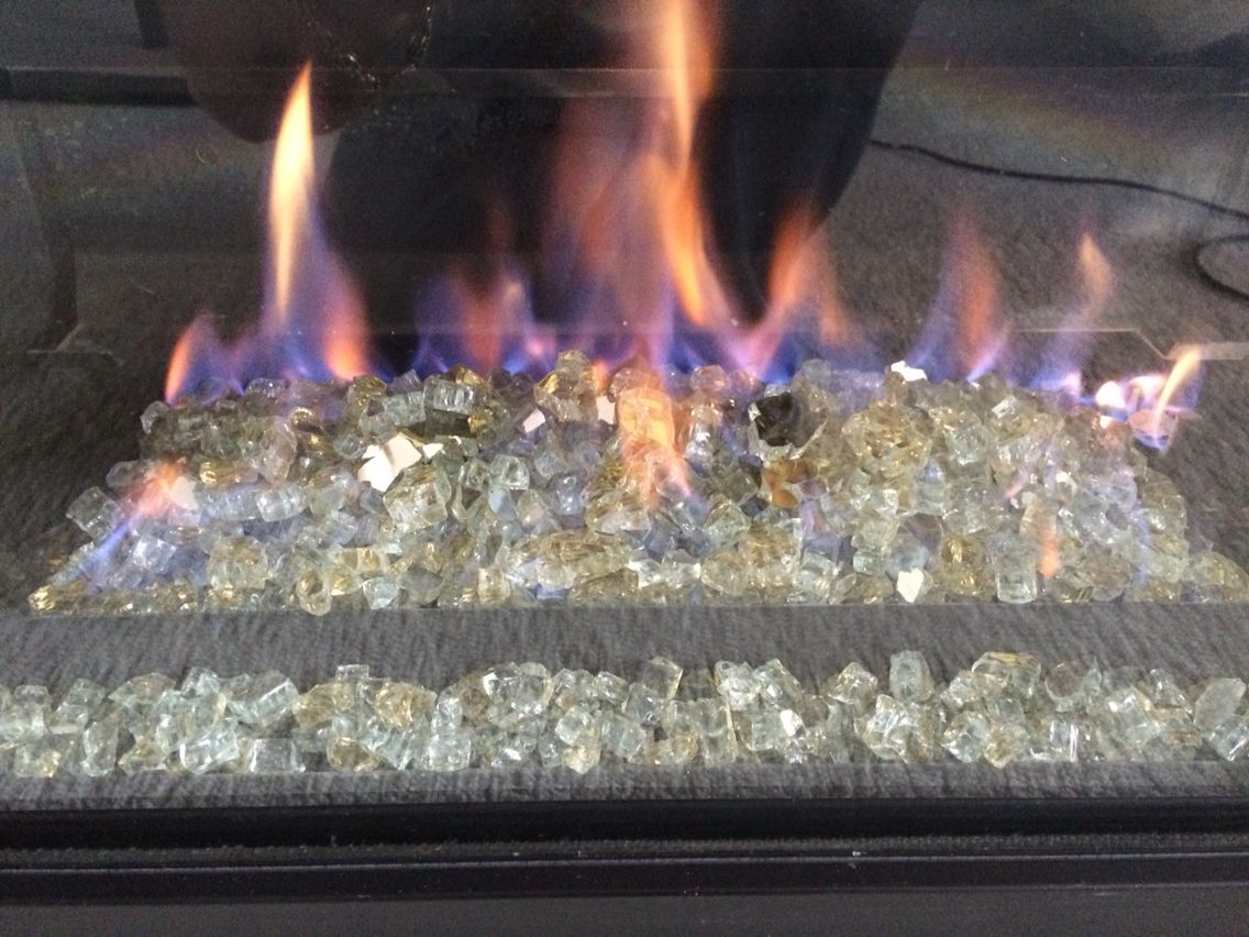 Gold Fireplace Luxury Gold Reflective Fire Glass Added 10lbs to Gas Fireplace