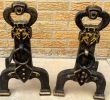 Gothic Fireplace New Antique Pair Of Cast Iron andirons Sheffield Ny Gothic