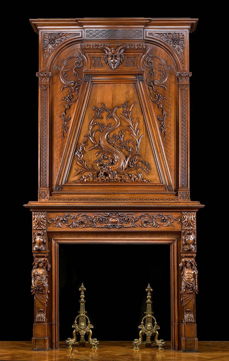 Gothic Fireplace Unique A Beautiful Tall and Elegant Walnut Wood Antique Trumeau