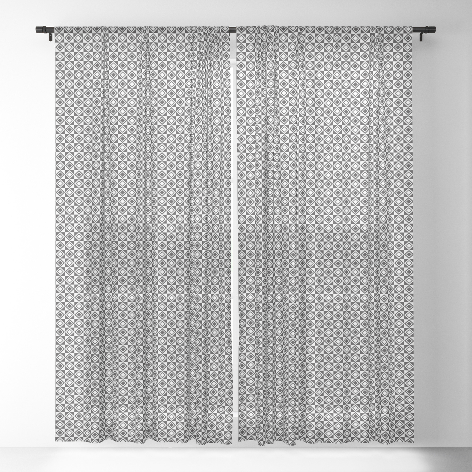 checkered shapes pattern i sheer curtains