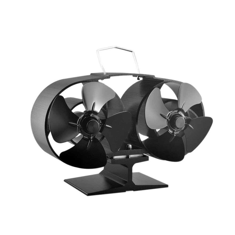 8 Blade Fireplace Fan Twin Motor Heat Powered Eco Fireplace Fan Fuel Efficient Heat Distribution for