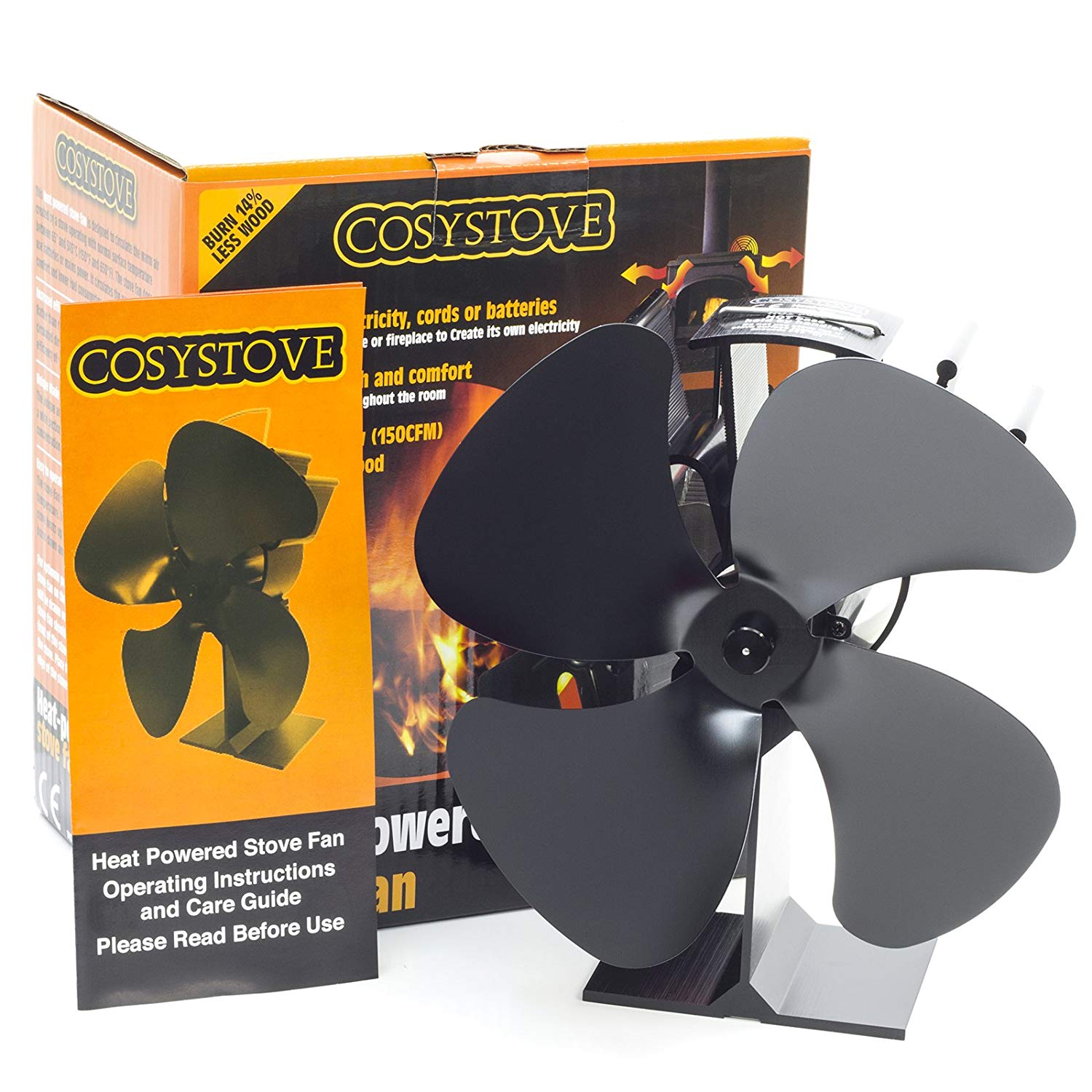 Stove Fan Silent Wood Burning Multi Fuel Better Efficiency 4 Blade Heat Powered Cosystove Save Money New 2019 816ZGjjqJUL SL1500