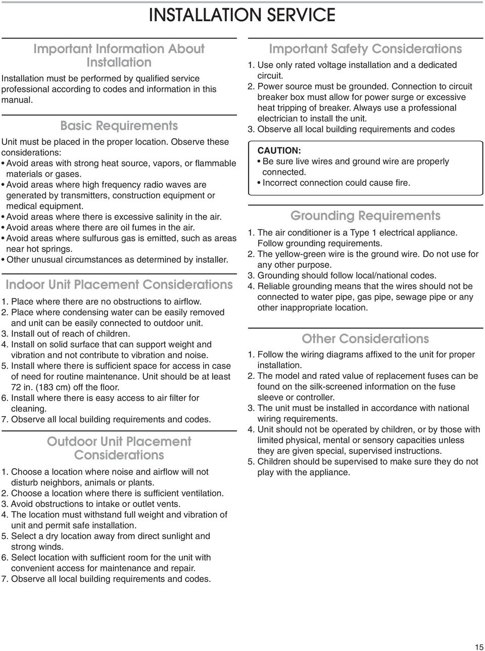 HIGH WALL DUCTLESS AIR CONDITIONING & HEATING SYSTEM PDF page 15