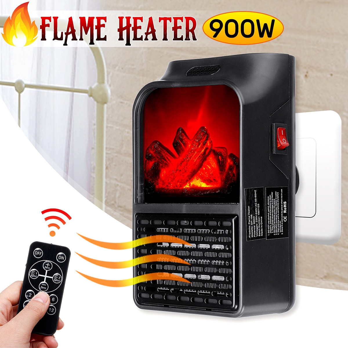 Details about 2019 Portable Han r Flame Heater WallOutlet Digital Plugin Electric Fan Heater H0ca14e538d b6e311a3c01c3108c