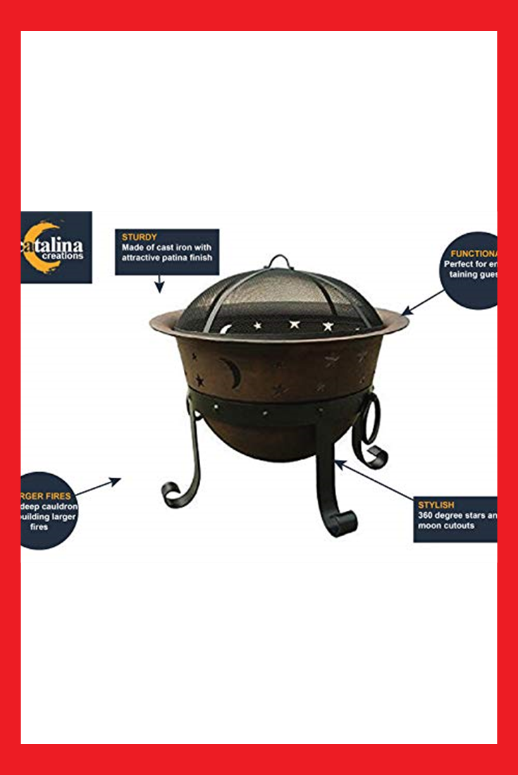 Catalina Creations 29″ Heavy Duty Cast Iron Fire Pit with 0dc b945d44d56b3b e2808