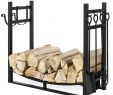 Heavy Duty Fireplace tools Elegant Best Choice Products 43 5in Steel Firewood Log Storage Rack Accessory for Fire Pit Fireplace W Kindling Holder