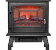 Home Depot Fireplace Heaters Fresh 400 Sq Ft Electric Stove In Black with Vintage Glass Door Realistic Flame and Logs