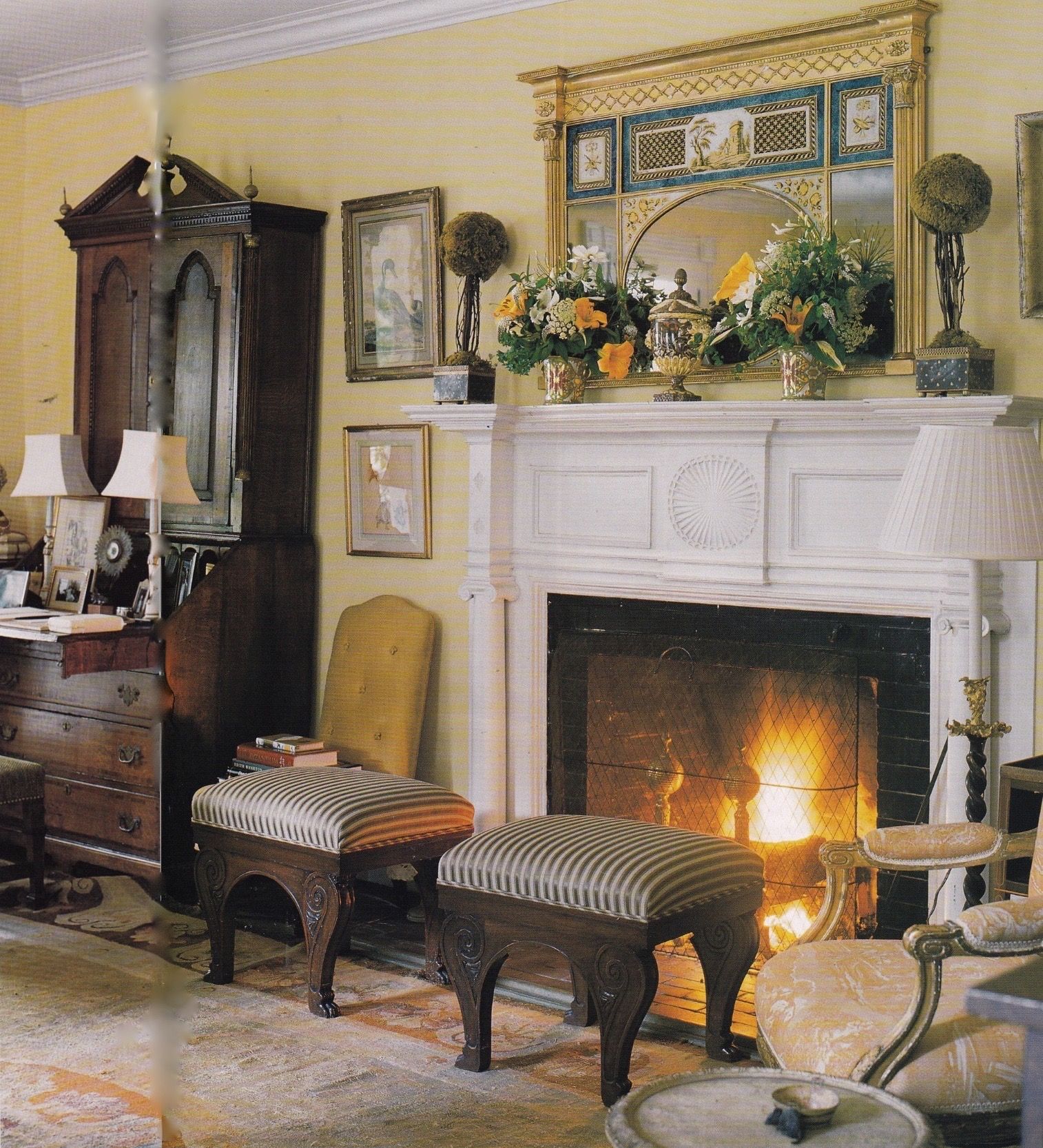 Homes with Fireplaces Elegant Bunny Williams Ct Retreat Veranda