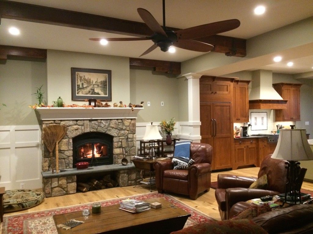 Homes with Fireplaces Luxury Stone Fireplace Beam Ceiling Wainscoting