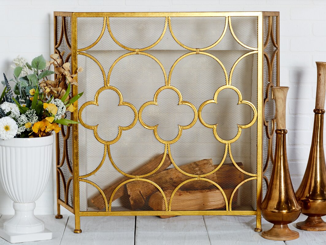 gold fireplace screen Charming Fireplace Roberson 3 Panel Fireplace Screen