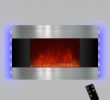 Horizontal Gas Fireplace Elegant Led Backlit 36" Stainless Steel Wall Mount Heater Fireplace