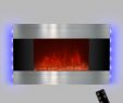 Horizontal Gas Fireplace Elegant Led Backlit 36" Stainless Steel Wall Mount Heater Fireplace