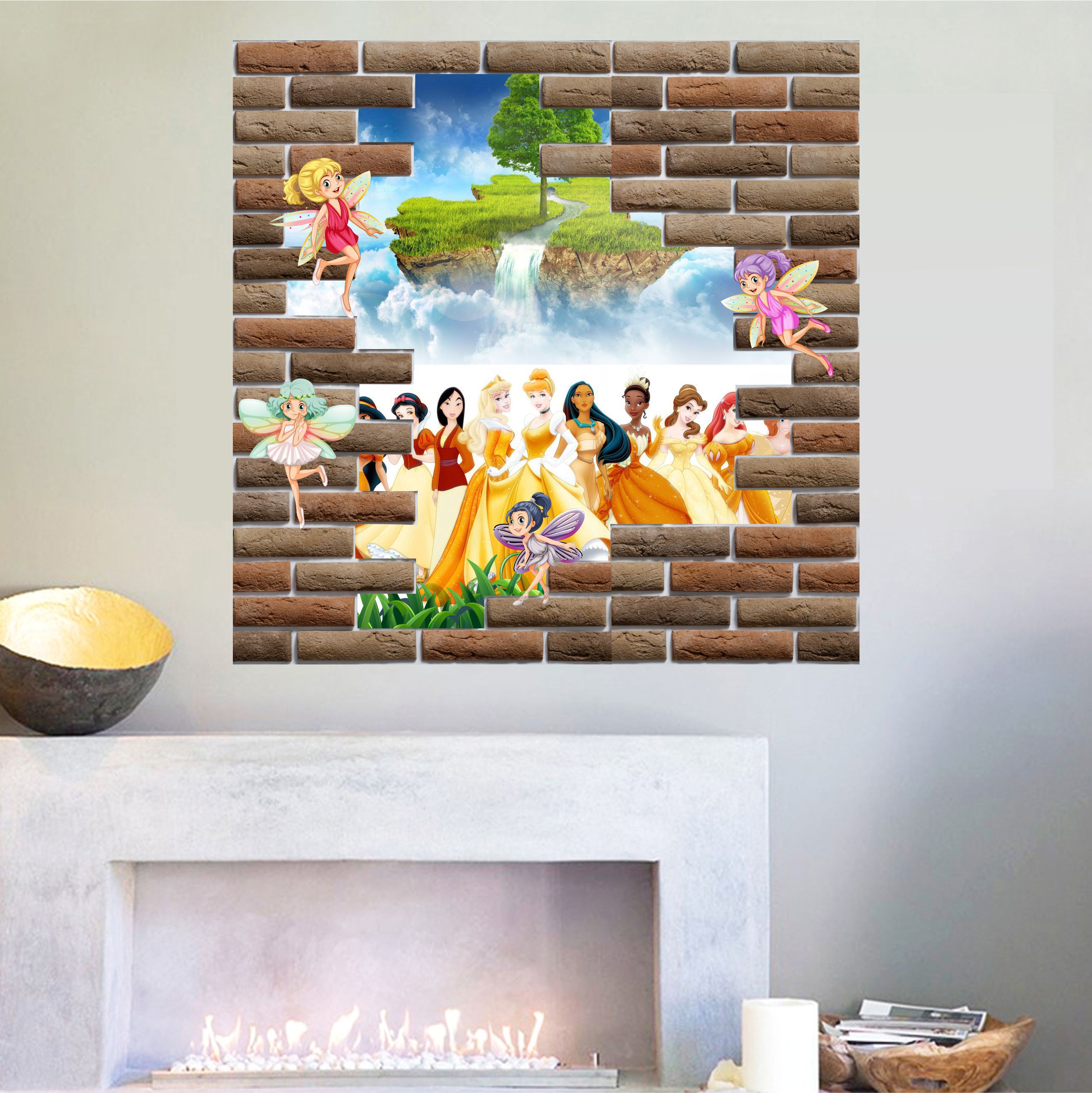 How to Clean the Inside Of A Fireplace Elegant Wall Dreams Cartoon Princess Barbie Cartoon Characters Sticker 60 X 60 Cms