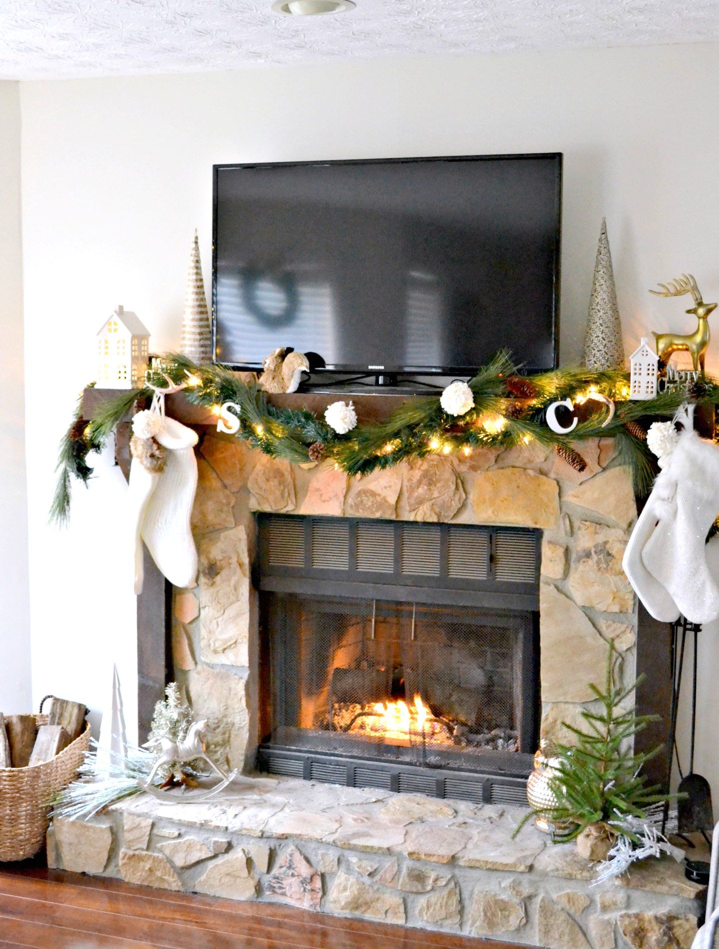 christmas mantel ideas neutral christmas decor on fireplace mantel