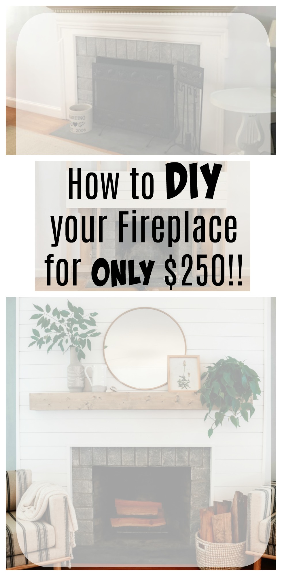 How to Install A Mantel On A Brick Fireplace New Shiplap Fireplace and Diy Mantle Ditched the Old