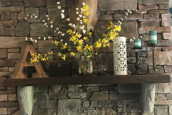 How to Install A Mantel On A Stone Fireplace Luxury Summer Mantel Around the Deer Mount that Works Great In Fall