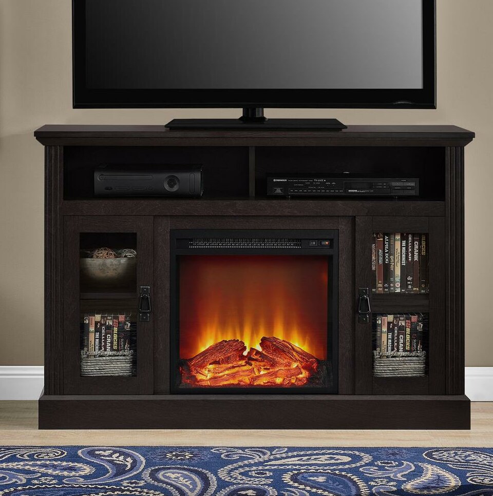 tucci tv stand for tvs up to 50 with electric fireplace
