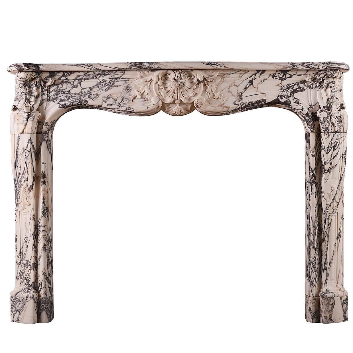 Louis XV Breche Violette Antique Marble Fireplace Mantel 1 0dfe c8efec9d a113bf