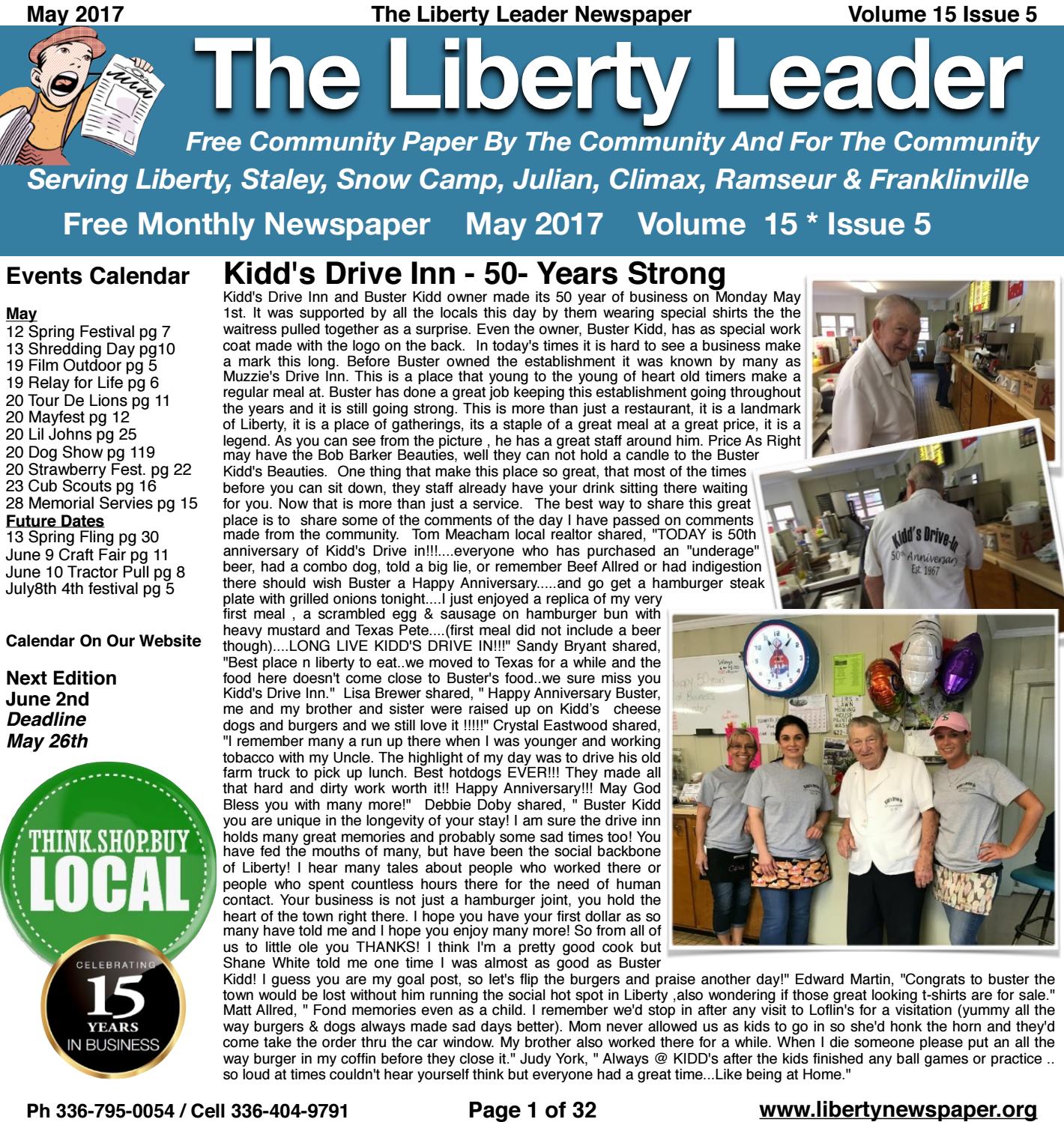 Kidd Fireplace Fresh May 2017 Liberty Leader by Kevin Bowman issuu