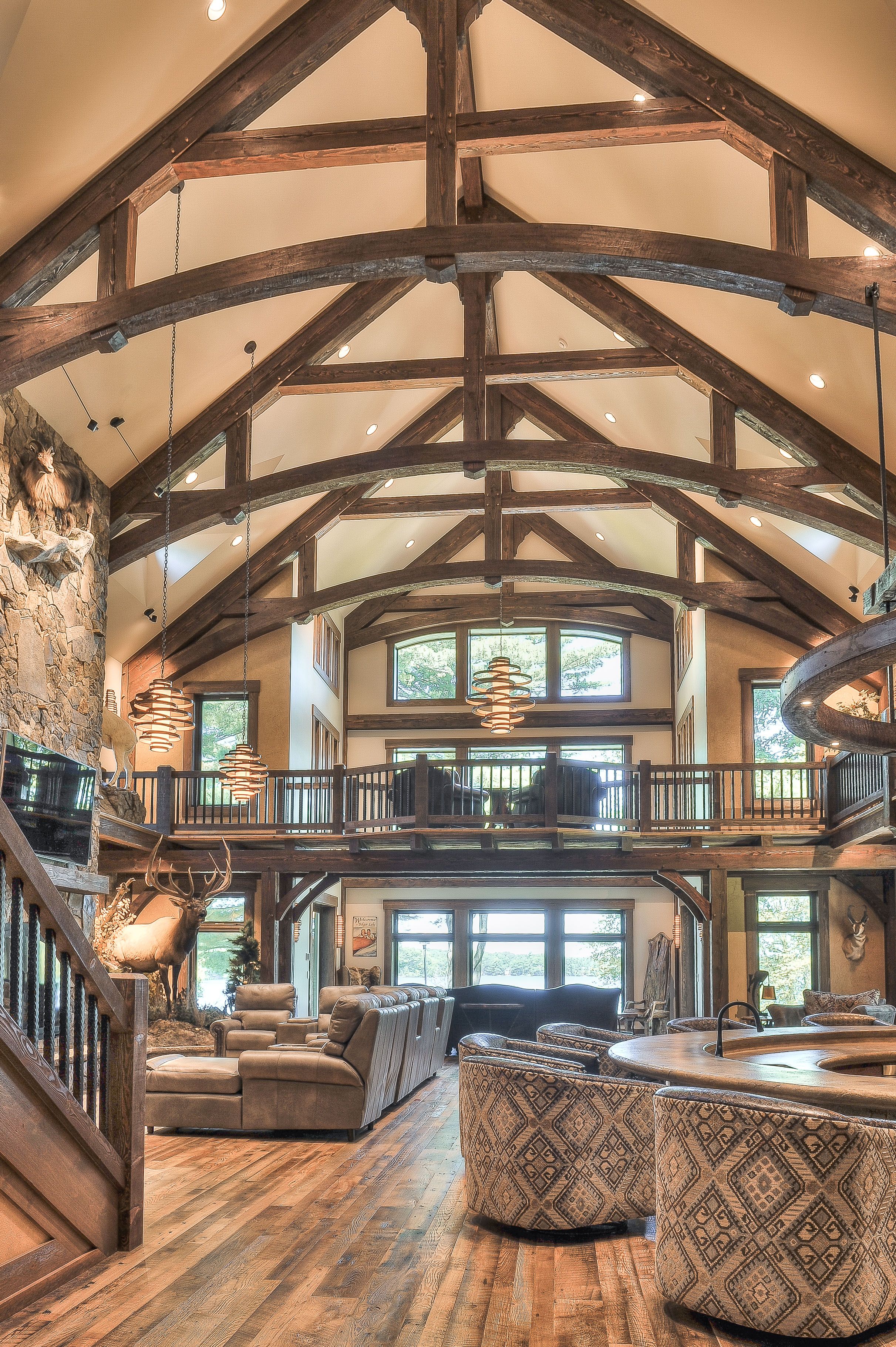 King Fireplaces Inspirational Arched King Post Trusses with A Dark Stain Give This Great