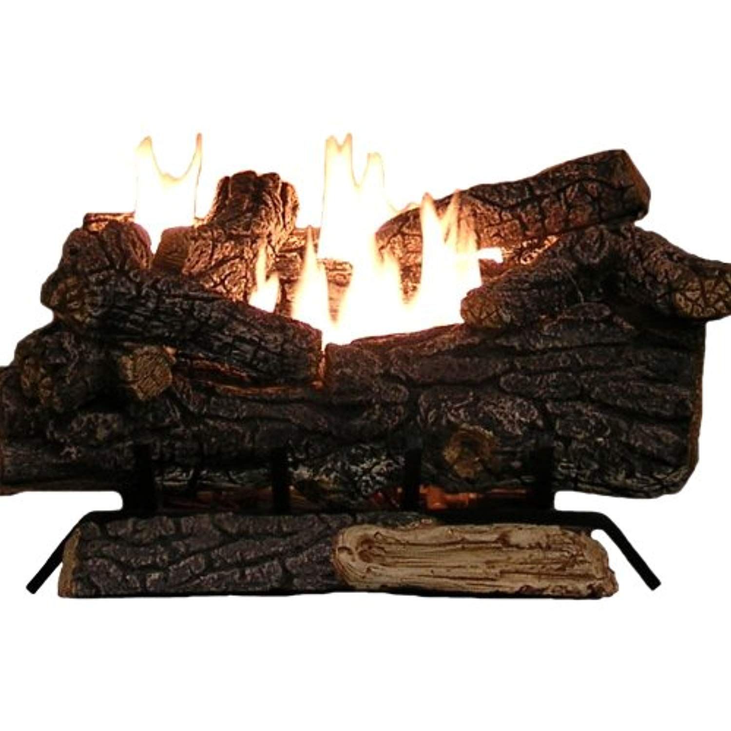 Kozy World Fireplace New Sure Heat Riverside Oak Vent Free Dual Burner Log Set for