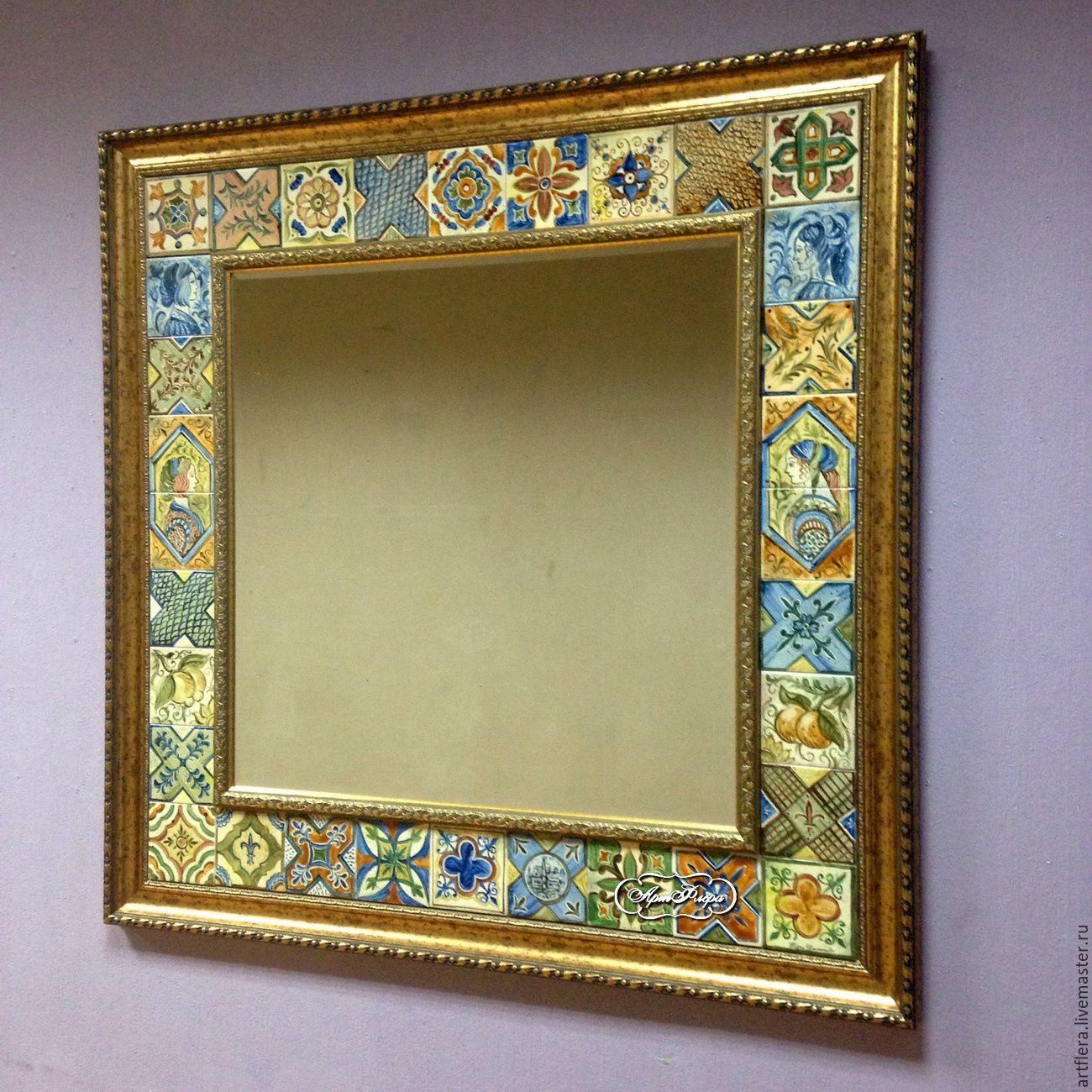 Large Mirror Over Fireplace New Mirror Italian Tiles 3