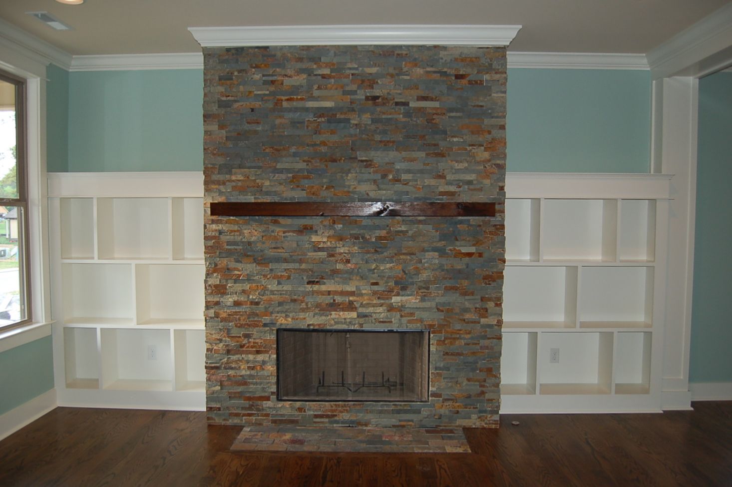 Ledgestone Fireplace Elegant Ledge Stone Fireplace with Built Ins