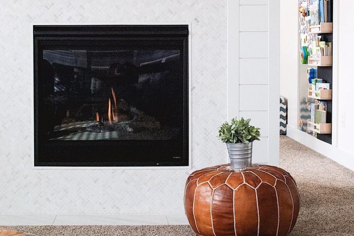 Linear Fireplace with Mantel Elegant Modern Farmhouse Fireplace with Wood Beam Mantel and