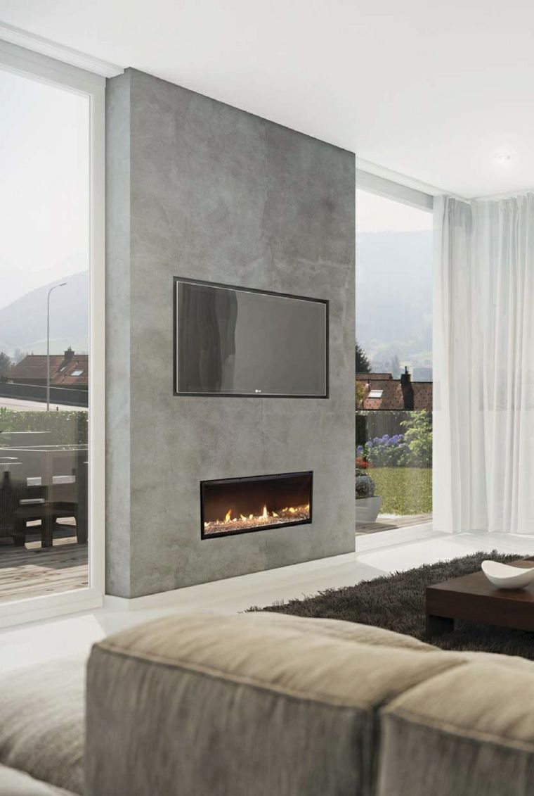 Linear Fireplace with Tv Above Inspirational Paredes 50 Opciones De Televisores En El Sal³n