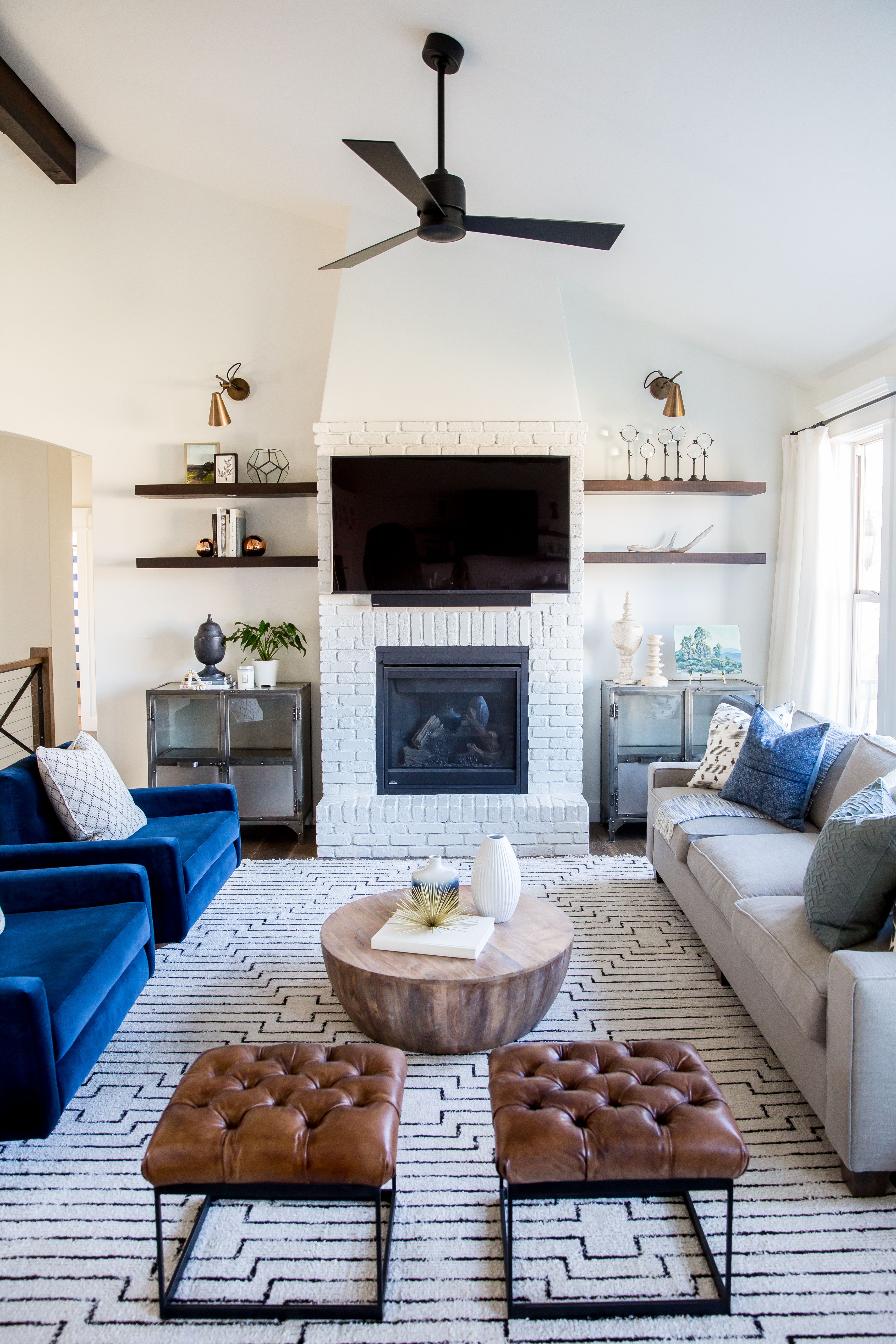 Living Room with Fireplace Decorating Ideas Inspirational 48 Inspirational Blue and Black Living Room Decorating Ideas