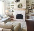 Living Room with Fireplace Luxury Built Ins Shiplap Whitewash Brick Fireplace Bookshelf