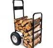 Log Holder for Inside Fireplace Unique Firewood Log Hauler Log Carrier Log Cart Carrier Wood Rack Storage Mover for Outdoor and Indoor with Included Cover