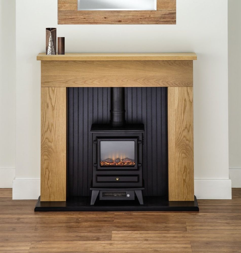 Magic Flame Electric Fireplace Luxury Oak Fireplace Black Electric Stove Fire Oak Surround Suite