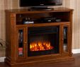 Media Center with Fireplace Lovely southern Enterprises atkinson Rich Brown Oak Electric