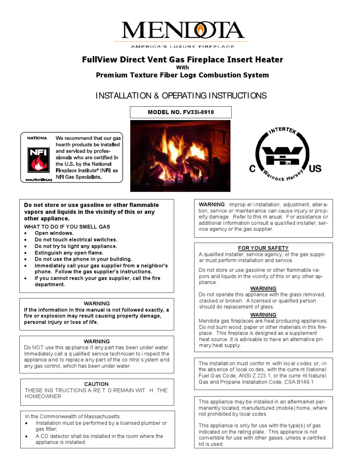 Mendota Gas Fireplaces by Smoke Fire issuu page 1