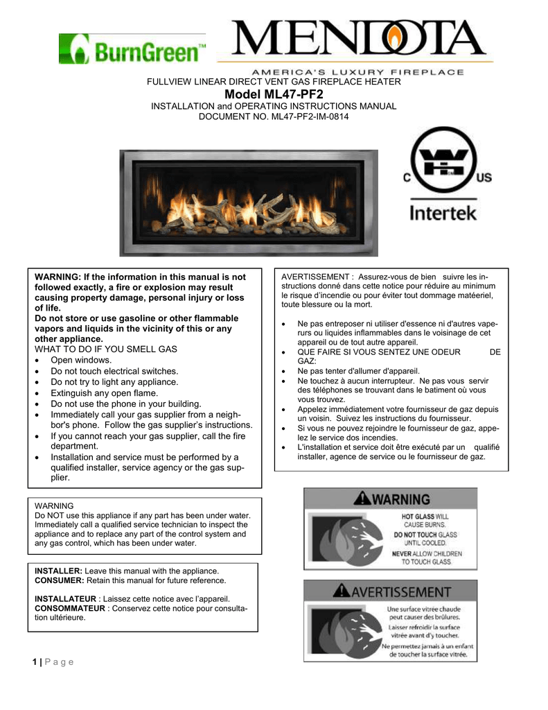 Mendota Gas Fireplace Insert Inspirational Mendota Fv 41 M Pf2 Operating Instructions