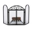 Mesh Fireplace Screen Elegant 3 Panel Iron Fireplace Screen